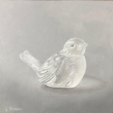 Antiek vogeltje van glas